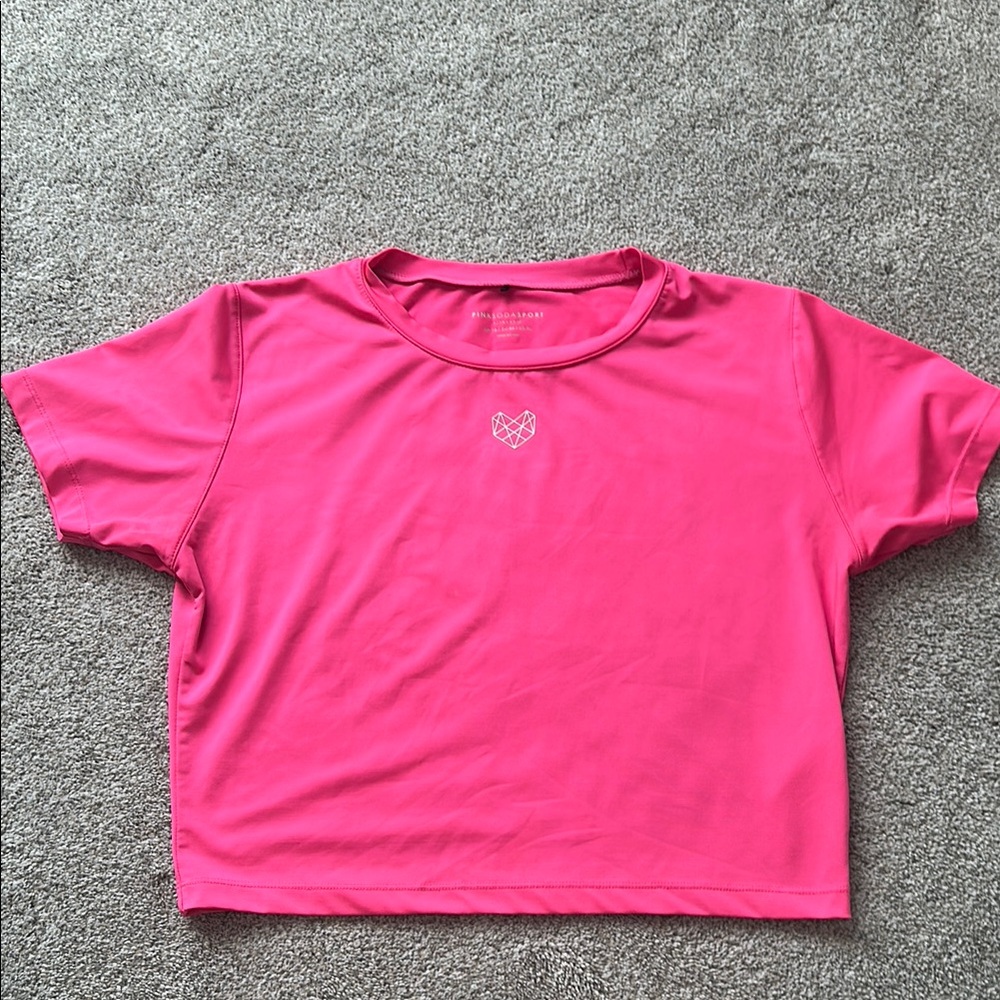 Vibrant Pink Short Sleeve Cropped Tee NWOT